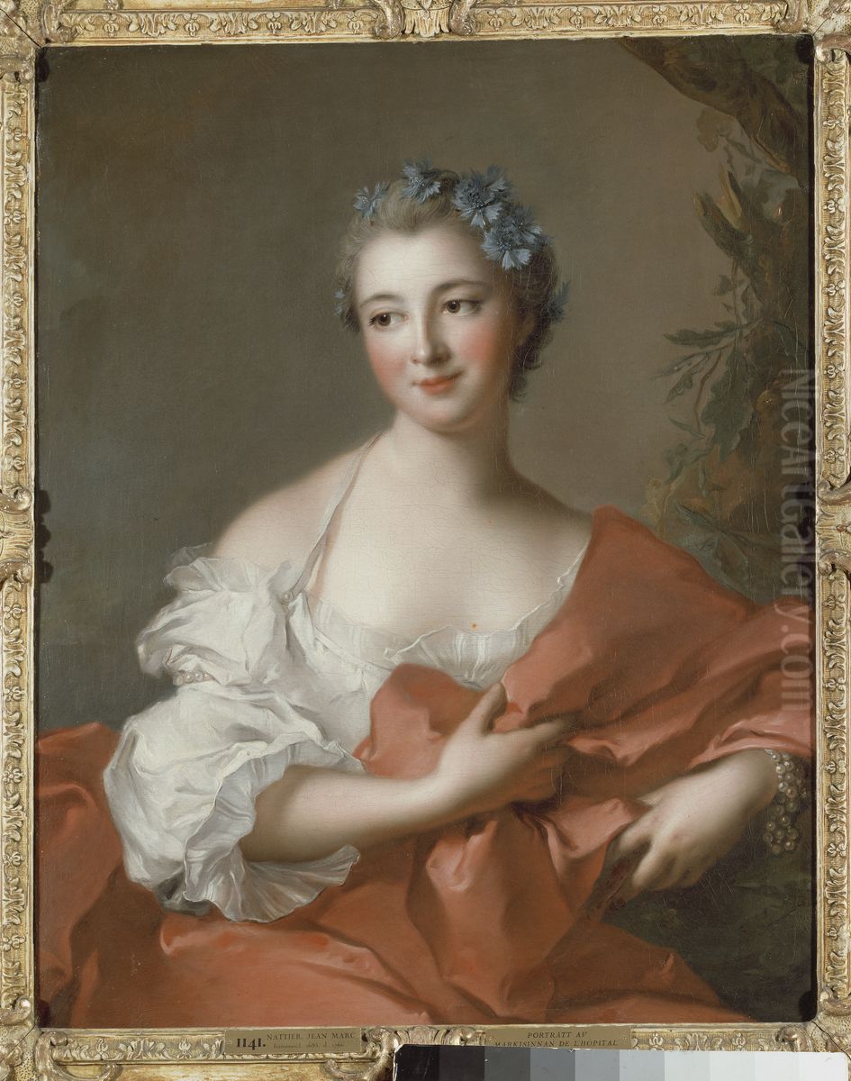 Marquise de l'Hopital Oil Painting by Jean-Marc Nattier