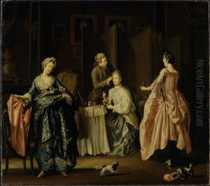 Morgontoiletten. Boudoir-scen