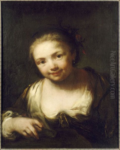 Young Girl Oil Painting by Giuseppe Nogari