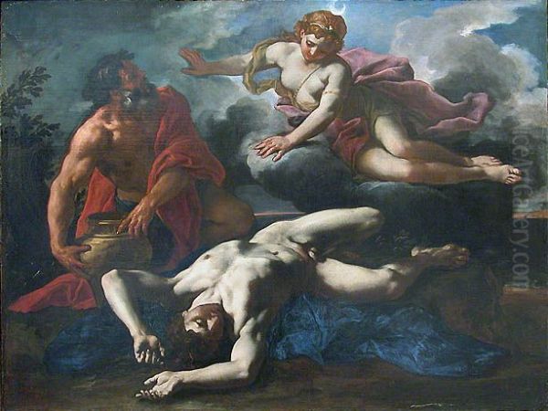 Diane aupres du cadavre d'OrionItaliano:Diana nei pressi del corpo di Orione Oil Painting by Daniel Seiter