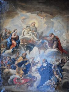 La Sainte-Trinite adoree par une assemblee de saintes et de religieuses