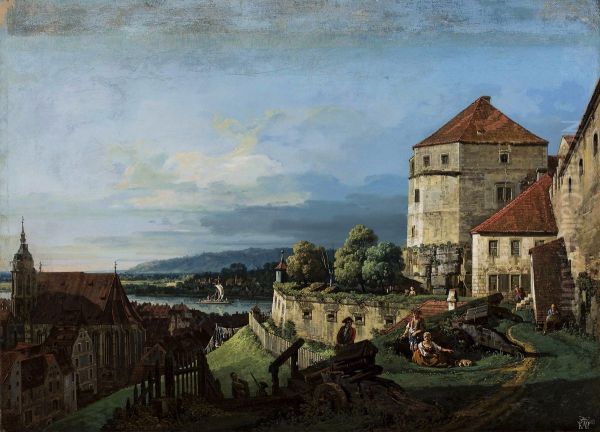 View of Pirna from the Sonnenstein Castle. Oil Painting by Bernardo Bellotto