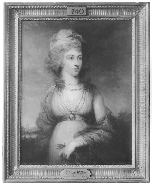 Mrs Helena Klingstrom Oil Painting by Carl Frederik von Breda