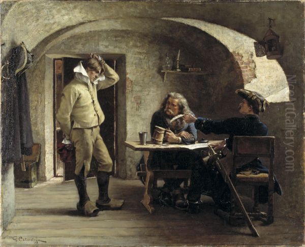 Varvare Oil Painting by Gustaf Cederstrom