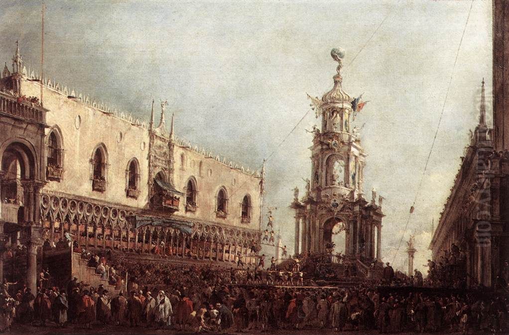 Carnival Thursday on the Piazzetta Oil Painting by Francesco Guardi