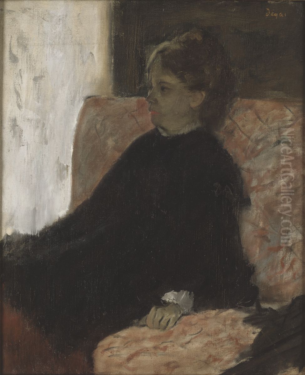 Svartkladd dam Oil Painting by Edgar Degas