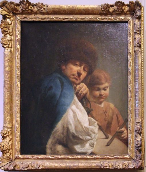 Le militaire et le petit tambour Oil Painting by Giuseppe Angeli