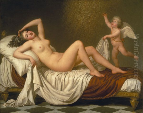 Danae och guldregnet Oil Painting by Adolf Ulrik Wertmuller
