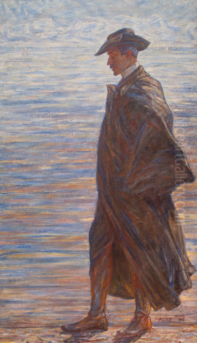 The Poet. Verner von Heidenstam, Author Oil Painting by J.A.G. Acke