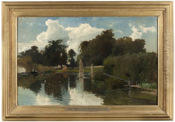 Strand vid Ringsjon I Oil Painting by Gustaf Rydberg