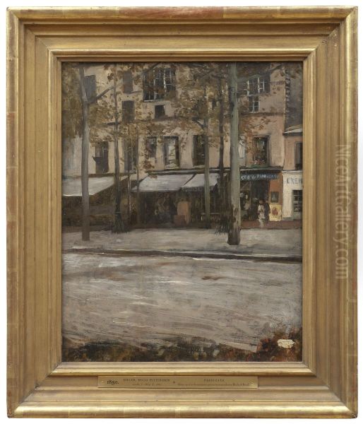 A Street in Paris. Study from Montmartre Oil Painting by Hugo Birger