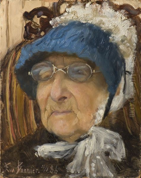 Fru Hanna Marcus Oil Painting by Eva Bonnier