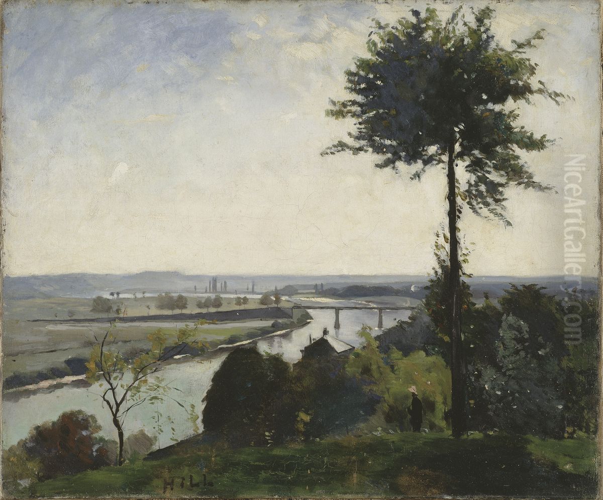 Tradet och flodkroken III (Bois-le-Roi) Oil Painting by Carl Fredrik Hill