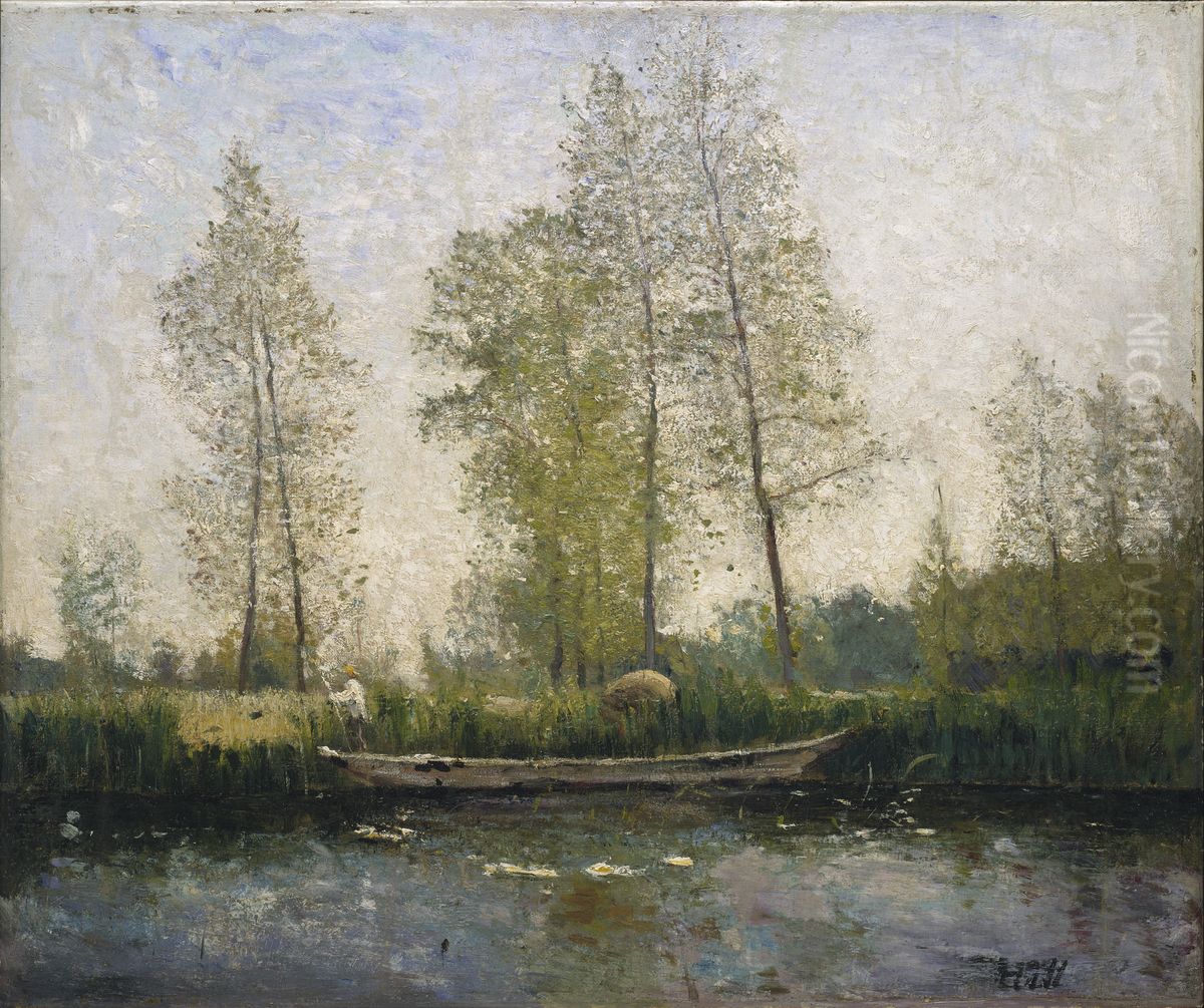 Seine-landskap. Motiv fran St Germain Oil Painting by Carl Fredrik Hill Seine-landskap. Motiv fran St Germain Oil Painting by Carl Fredrik Hill