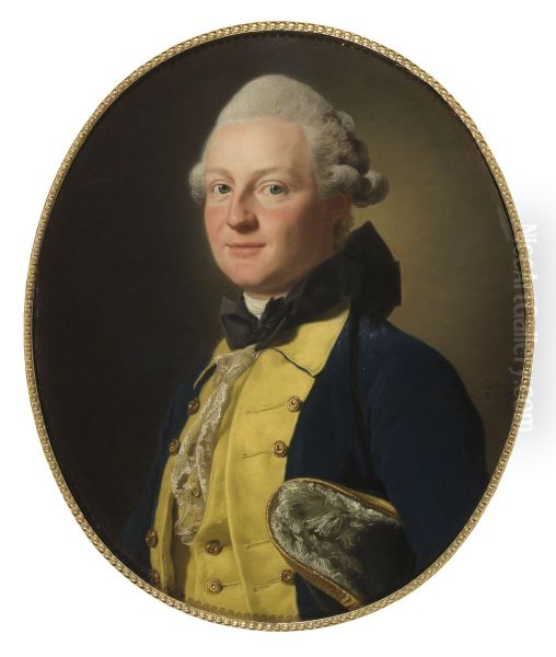 Friherre Carl Adam Wachtmeister Oil Painting by Alexander Roslin