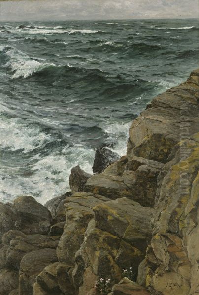 Utsikt over Kattegatt. Motstycke till NM 1435 Oil Painting by Berndt Lindholm