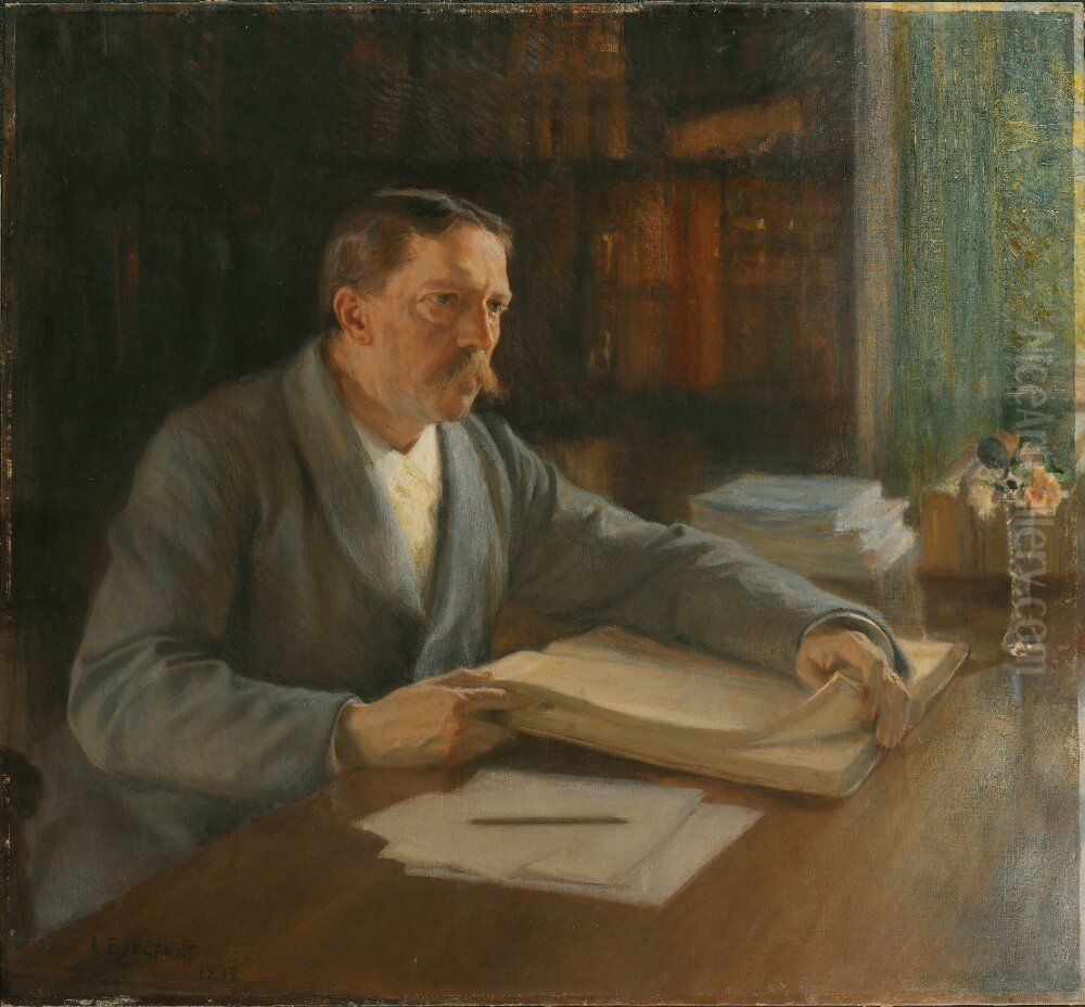 Viktor Rydberg, the Author Oil Painting by Albert Edelfelt