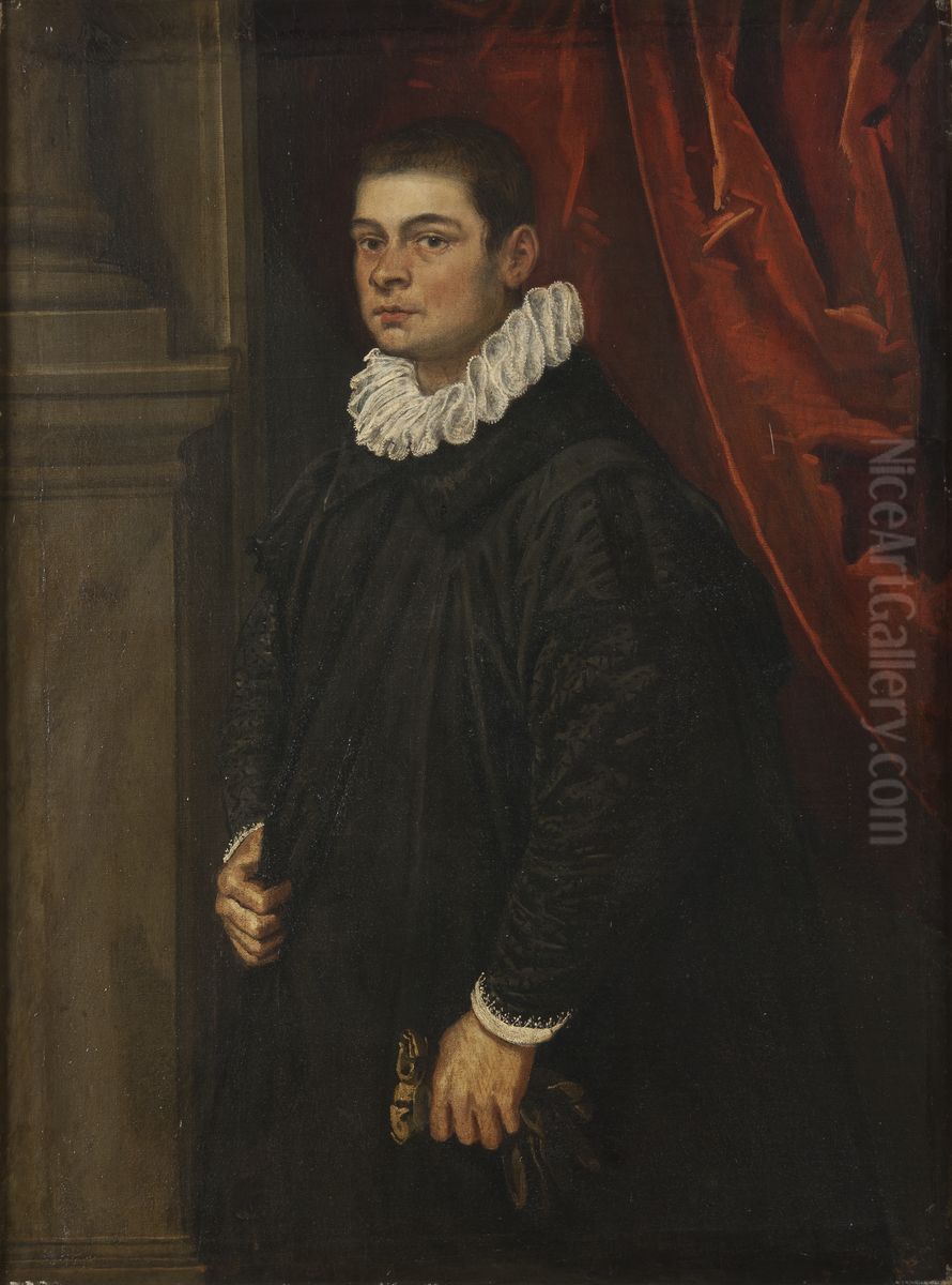 Portrait of a Young Man, possibly G. Pesaro Oil Painting by Domenico Tintoretto