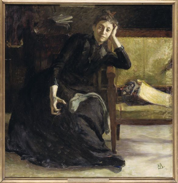 The Artist Eva Bonnier Oil Painting by Richard Bergh
