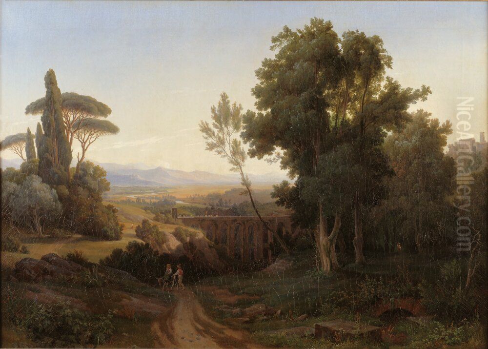 Utsikt vid Civita Castellana Oil Painting by Gustaf Wilhelm Palm
