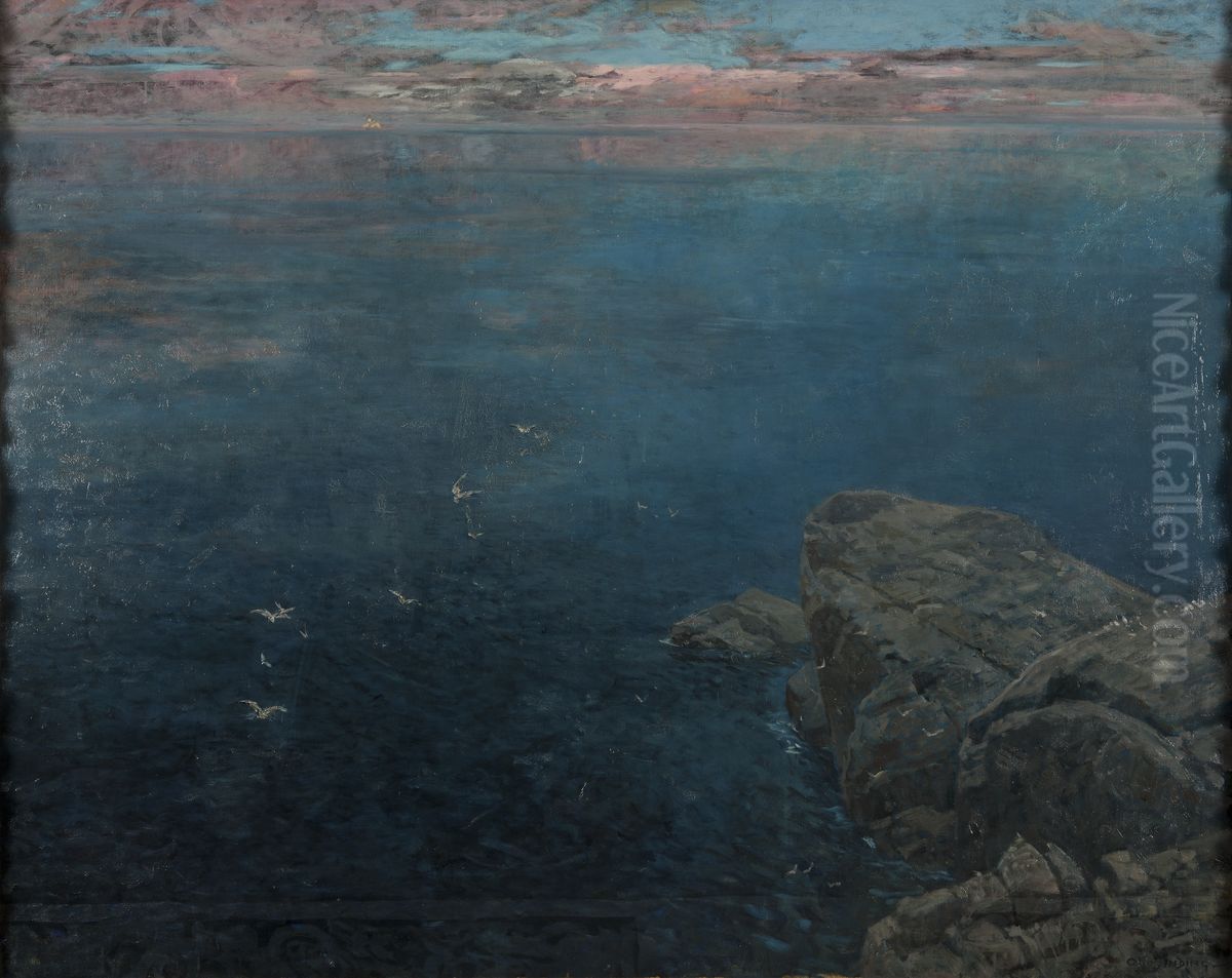 Vid yttersta skaren Oil Painting by Otto Ludvig Sinding Vid yttersta skaren Oil Painting by Otto Ludvig Sinding