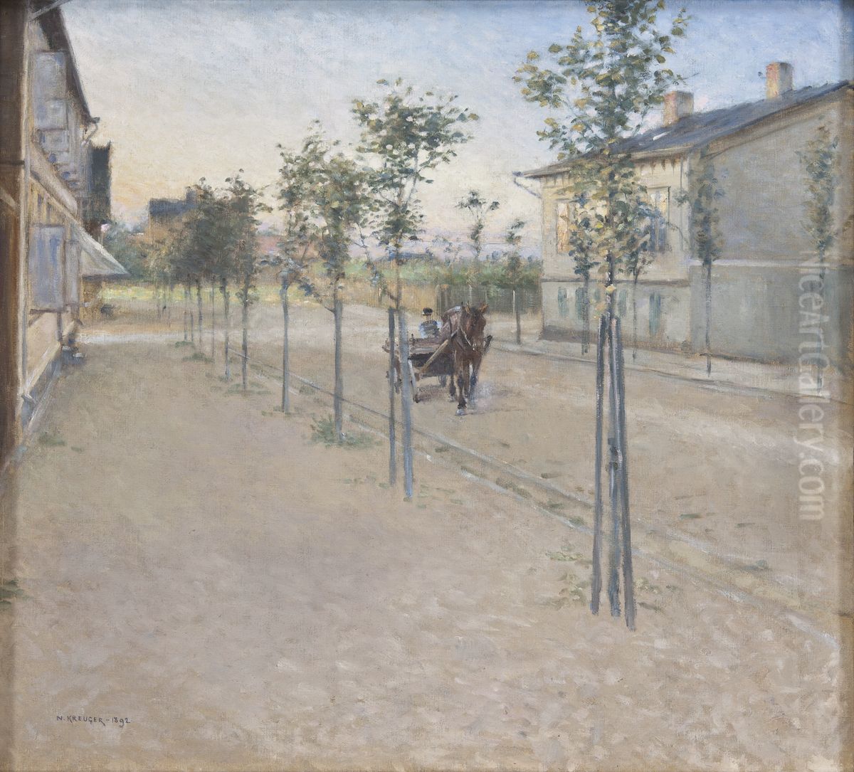 Evening in Varberg Oil Painting by Nils Kreuger