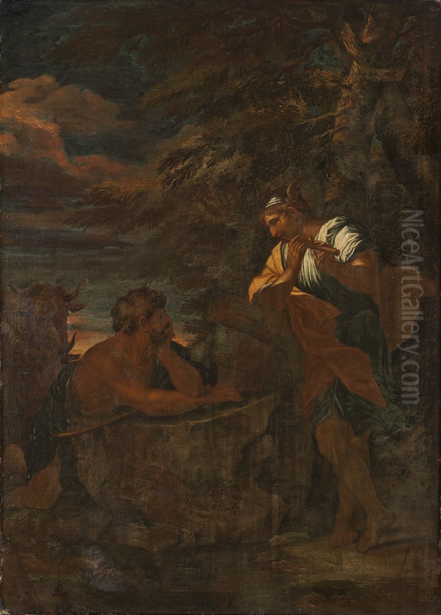 Mercurius och Argus Oil Painting by Salvator Rosa