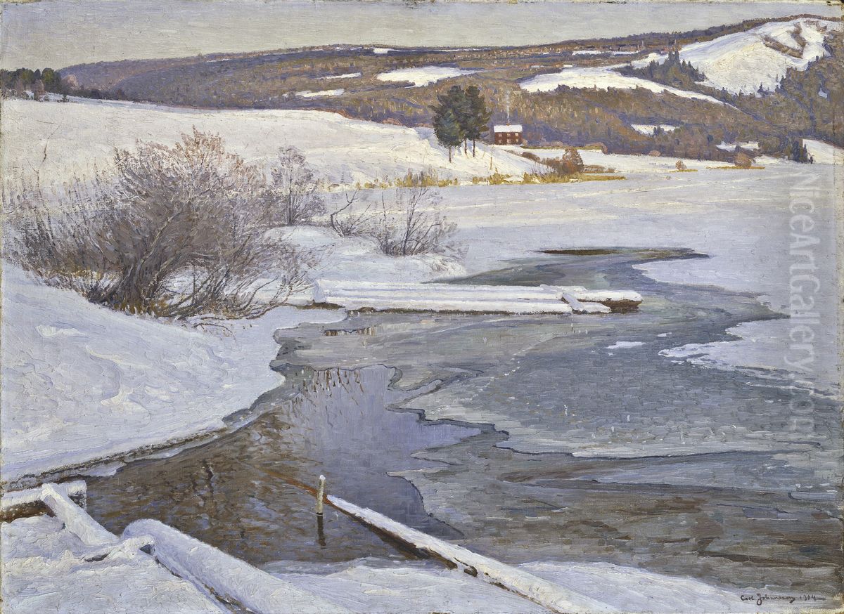 Kall septemberdag i Medelpad Oil Painting by Carl Johansson
