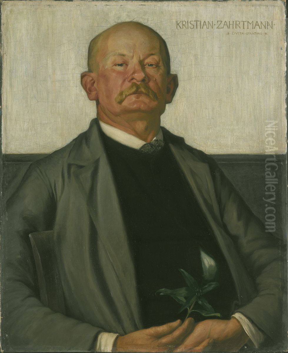 Kristian Zahrtmann,the Danish Painter Oil Painting by Johan Rohde