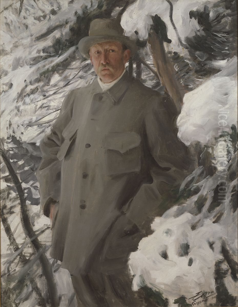 The Painter Bruno Liljefors Oil Painting by Anders Zorn