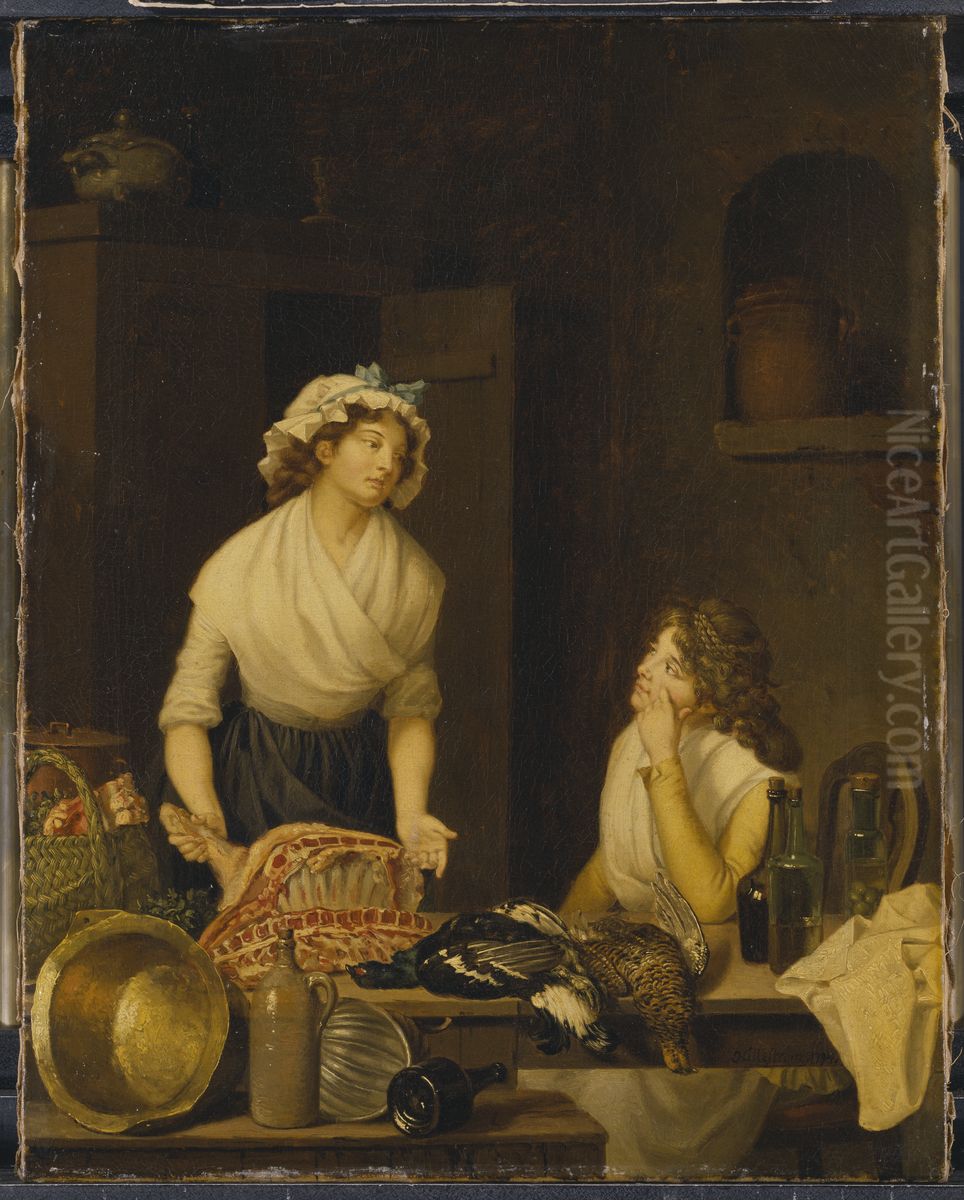 Hushallsbestyr Oil Painting by Pehr Hillestrom