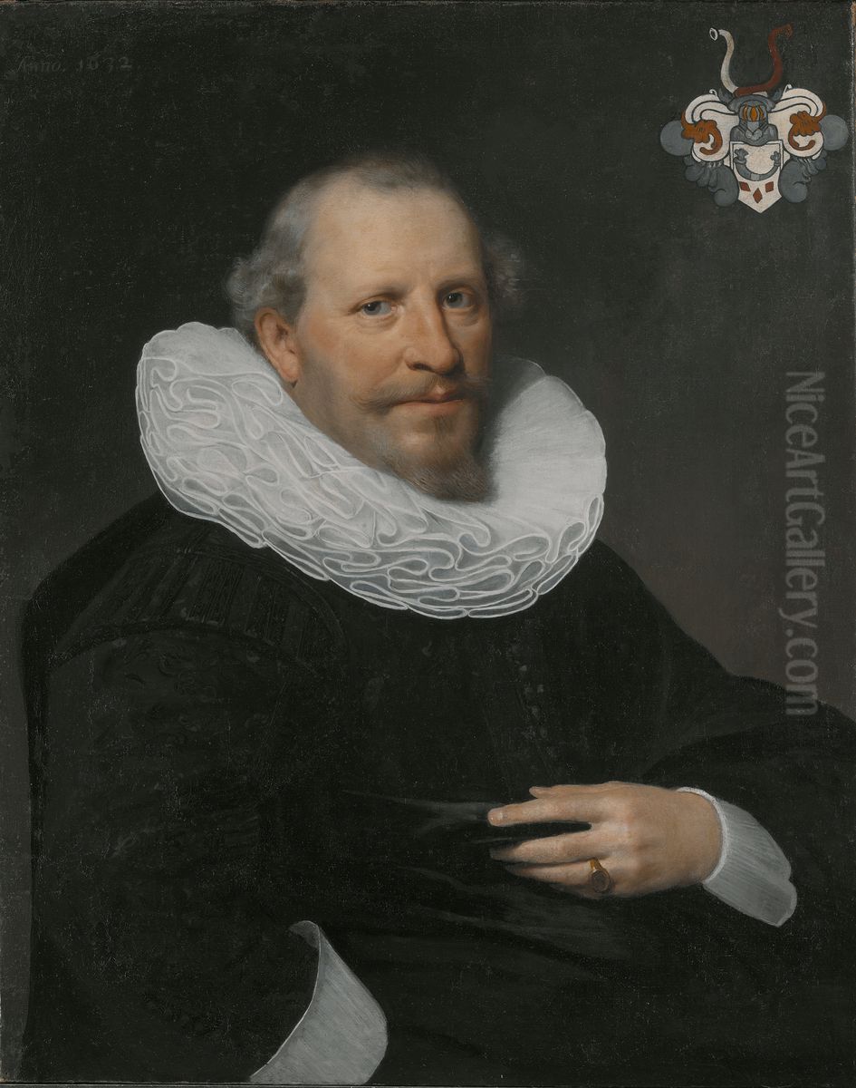 Karl van Cracow, Dutch Minister in Elsinore Oil Painting by Jan Van Ravesteyn