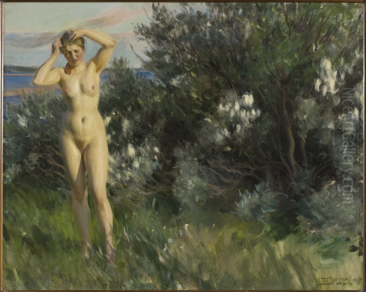 By Lake Siljan Oil Painting by Anders Zorn