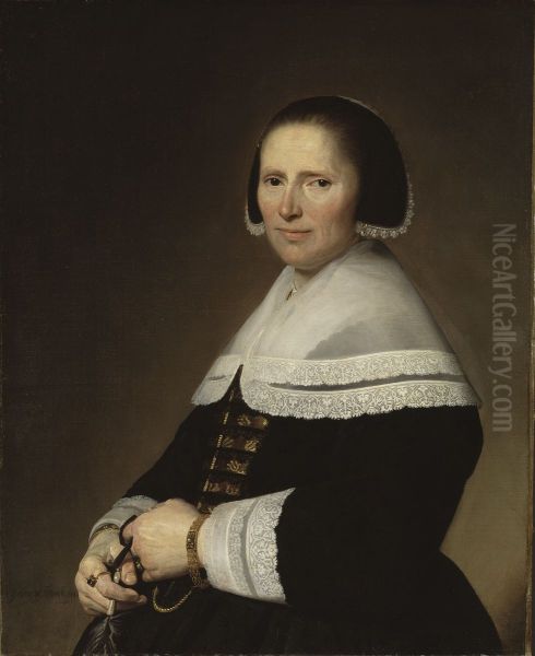 Portratt av en dam Oil Painting by Johannes Cornelisz Verspronck