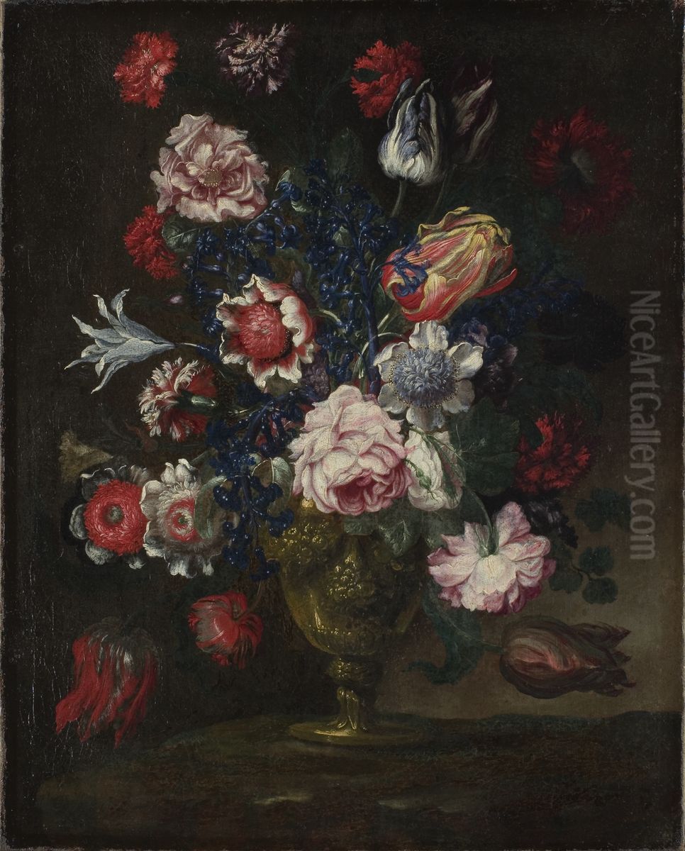 Flowerpiece Oil Painting by Andrea Scacciati I