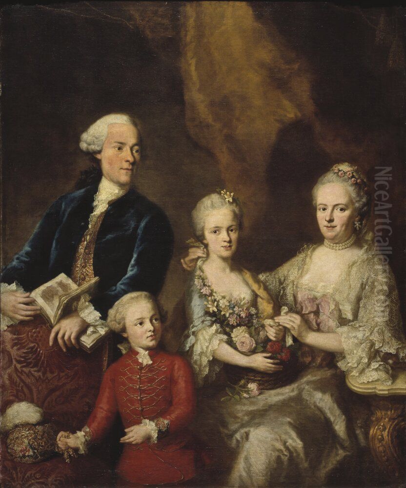 Portrattgrupp Oil Painting by Georg Desmarees