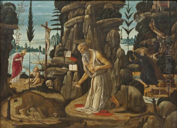 Den helige Hieronymus botgorande Oil Painting by Jacopo da Sellaio