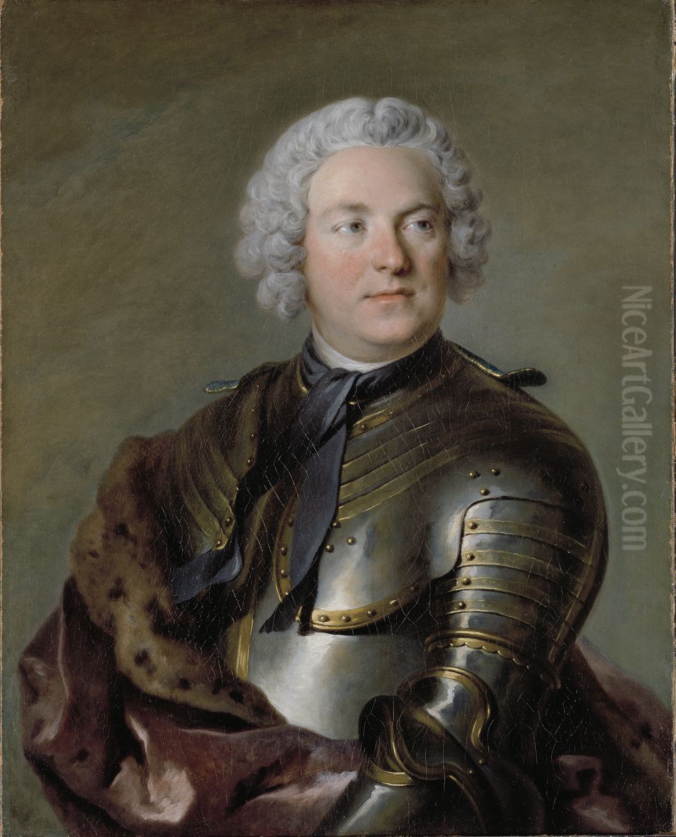 Greve Carl Gustaf Tessin (1695-1770) Oil Painting by Louis Tocque