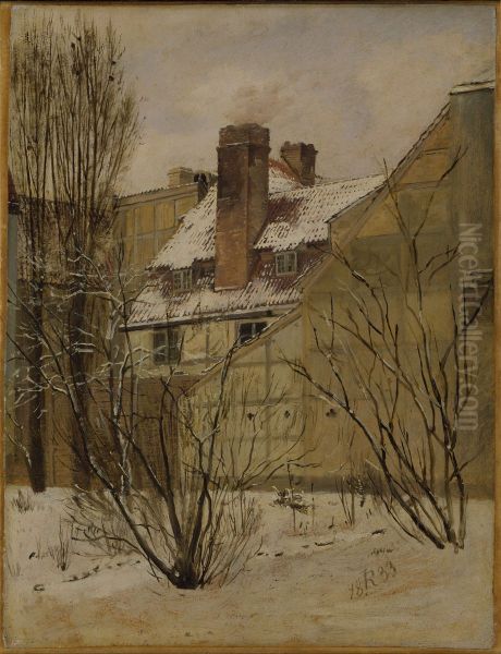 From Collin's Garden in Copenhagen Oil Painting by Jorgen Roed