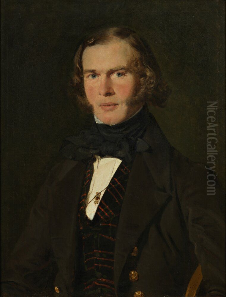 Konstantin Andreevitch Thon, the Russian Architect Oil Painting by Christian Albrecht Jensen