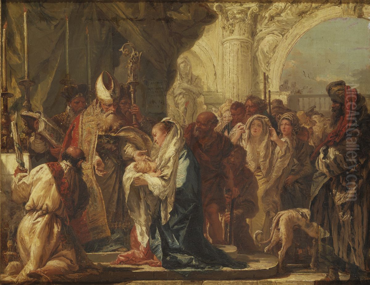 Kristi frambarande i templet Oil Painting by Giovanni Domenico Tiepolo Kristi frambarande i templet Oil Painting by Giovanni Domenico Tiepolo