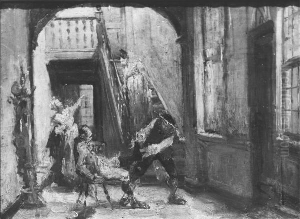 Scene from an Inn Oil Painting by David Col