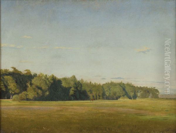 Landskap Oil Painting by Christen Dalsgaard