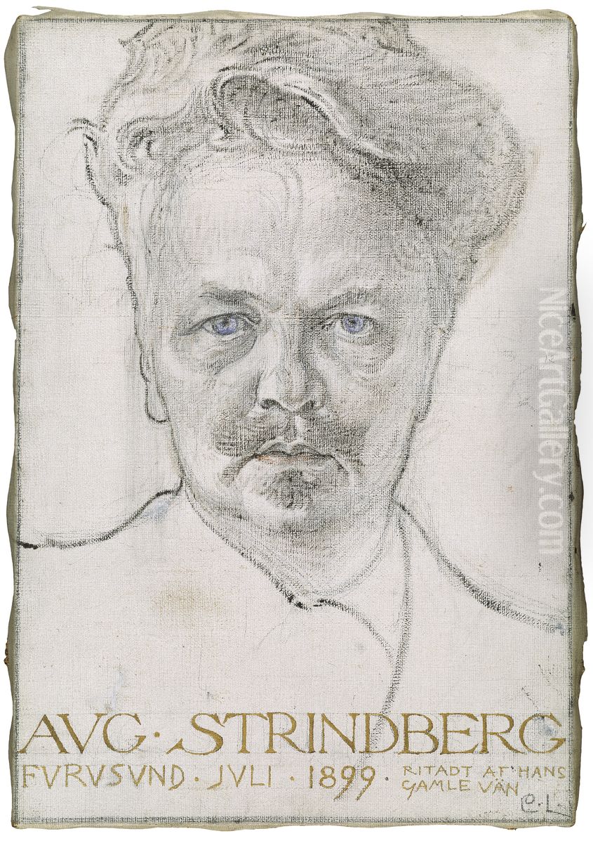 August Strindberg Oil Painting by Carl Larsson