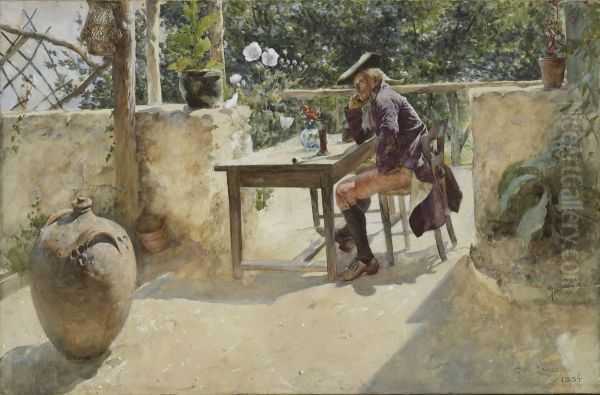 Vinet Oil Painting by Carl Larsson