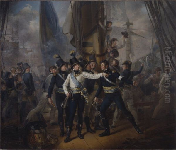 Hertig Karl (Karl XIII) i slaget vid Hogland Oil Painting by Per Krafft the Younger