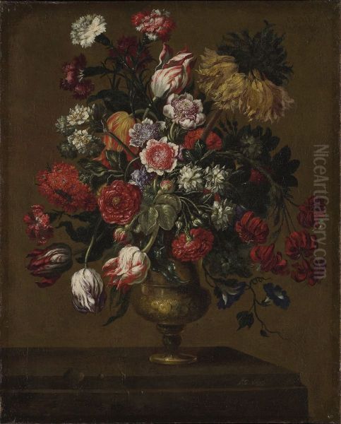 Flowerpiece Oil Painting by Andrea Scacciati
