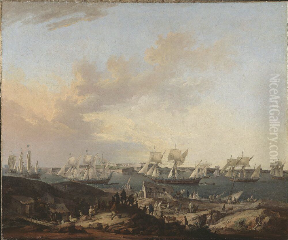 Skargardsflottan, Gustavssvard Oil Painting by Elias Martin