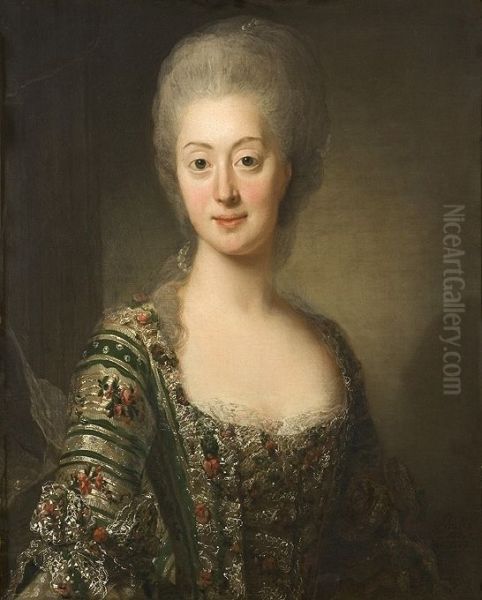 Sofia Magdalena, Queen of Sweden Oil Painting by Alexander Roslin