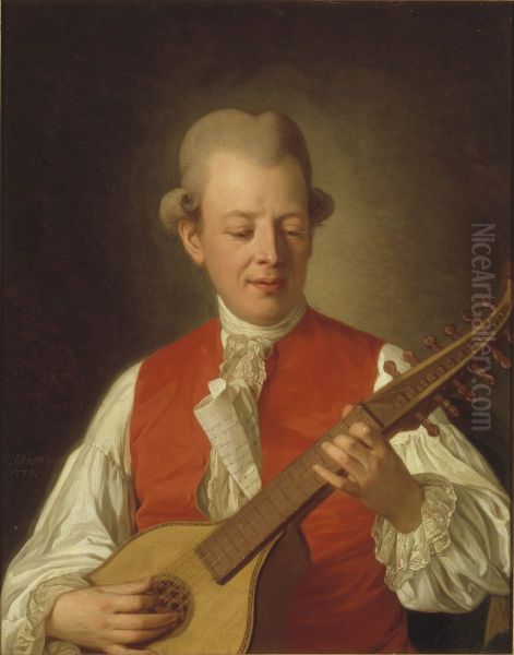 Carl Michael Bellman, 1740-1795, skald Oil Painting by Per Krafft the Elder